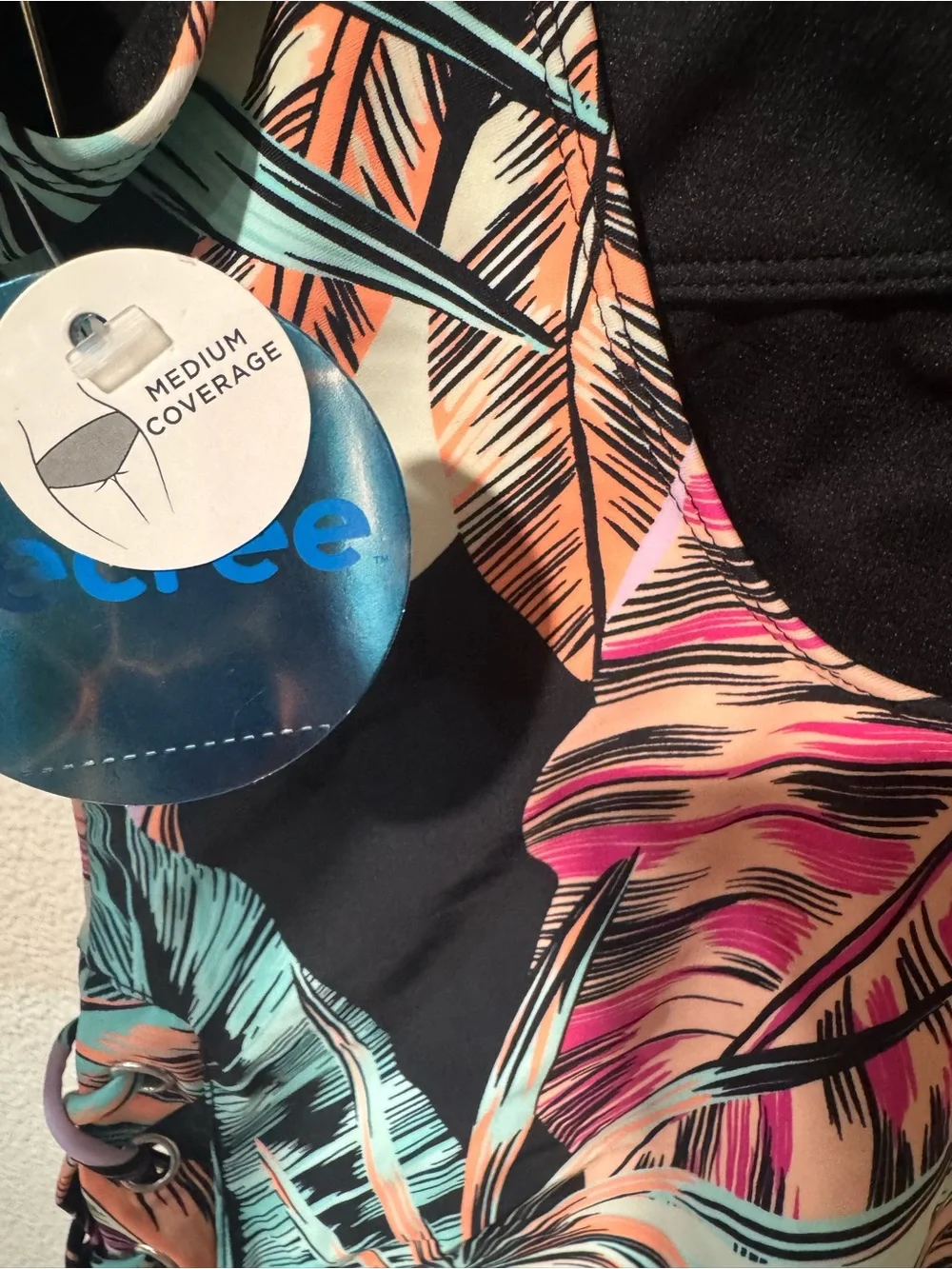 DECREE woman's tropical print multicolor swimsuit size XL
